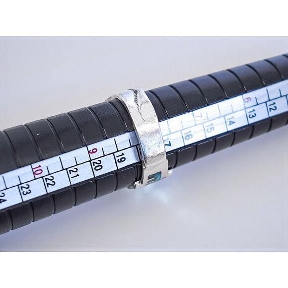 Vintage Native American 925 Silver Ring Turquoise Coral Inlay Southwestern - Picture 3 of 8